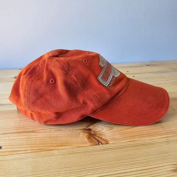Harley-Davidson Hat Cap Big Logo Orange Motorcycles Biker Adjustable Strap - Picture 2 of 9